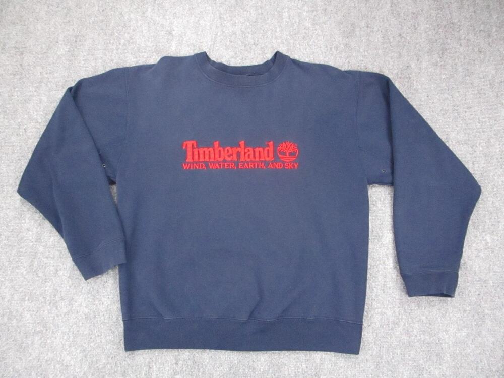 Vintage Timberland Sweatshirt Mens Large Made USA Weathergear Embroidered 90s